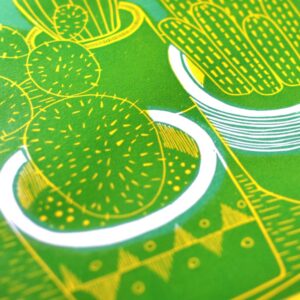 tigerlino - abstract cactus linocut