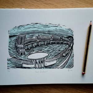 tigerlino - Deal seafront linocut