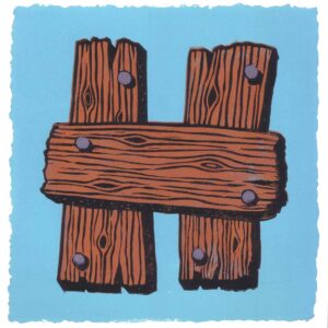 tigerlino - letter H linocut