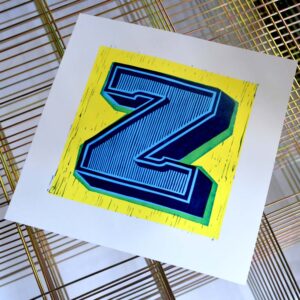 tigerlino - Letter Z linocut