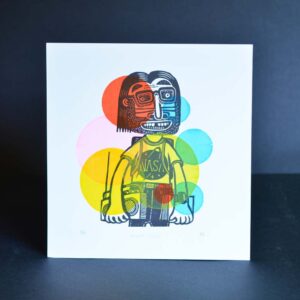 tigerlino - Nerdz Rule linocut