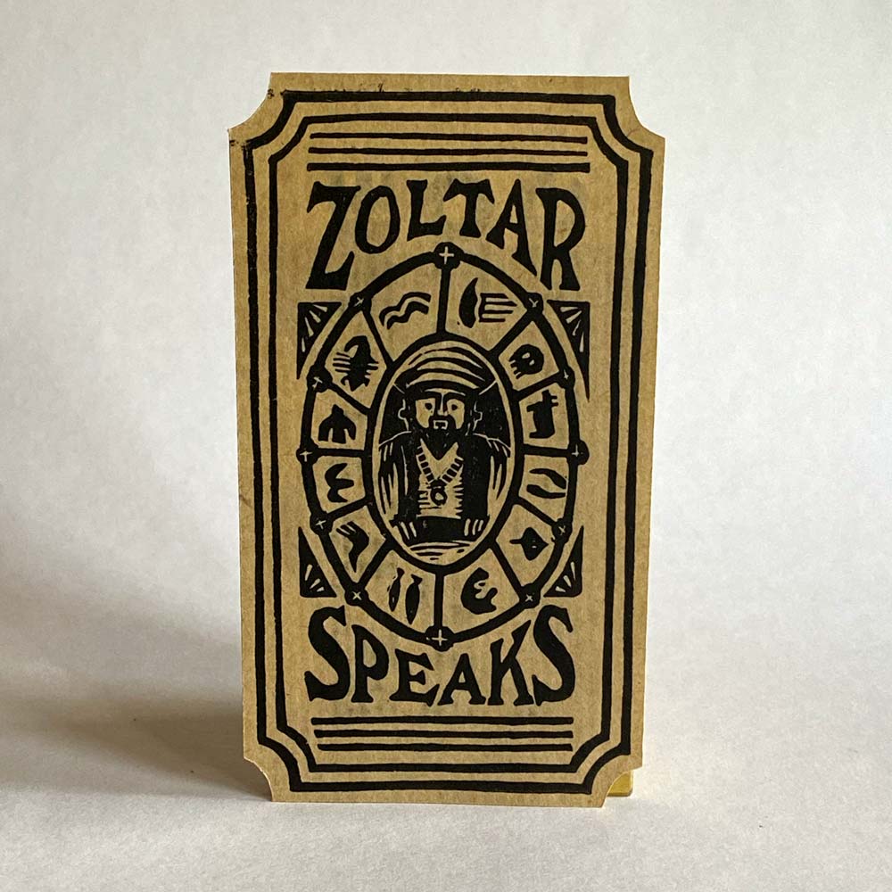 Zoltar Ticket | Linocut Ticket - Image 3