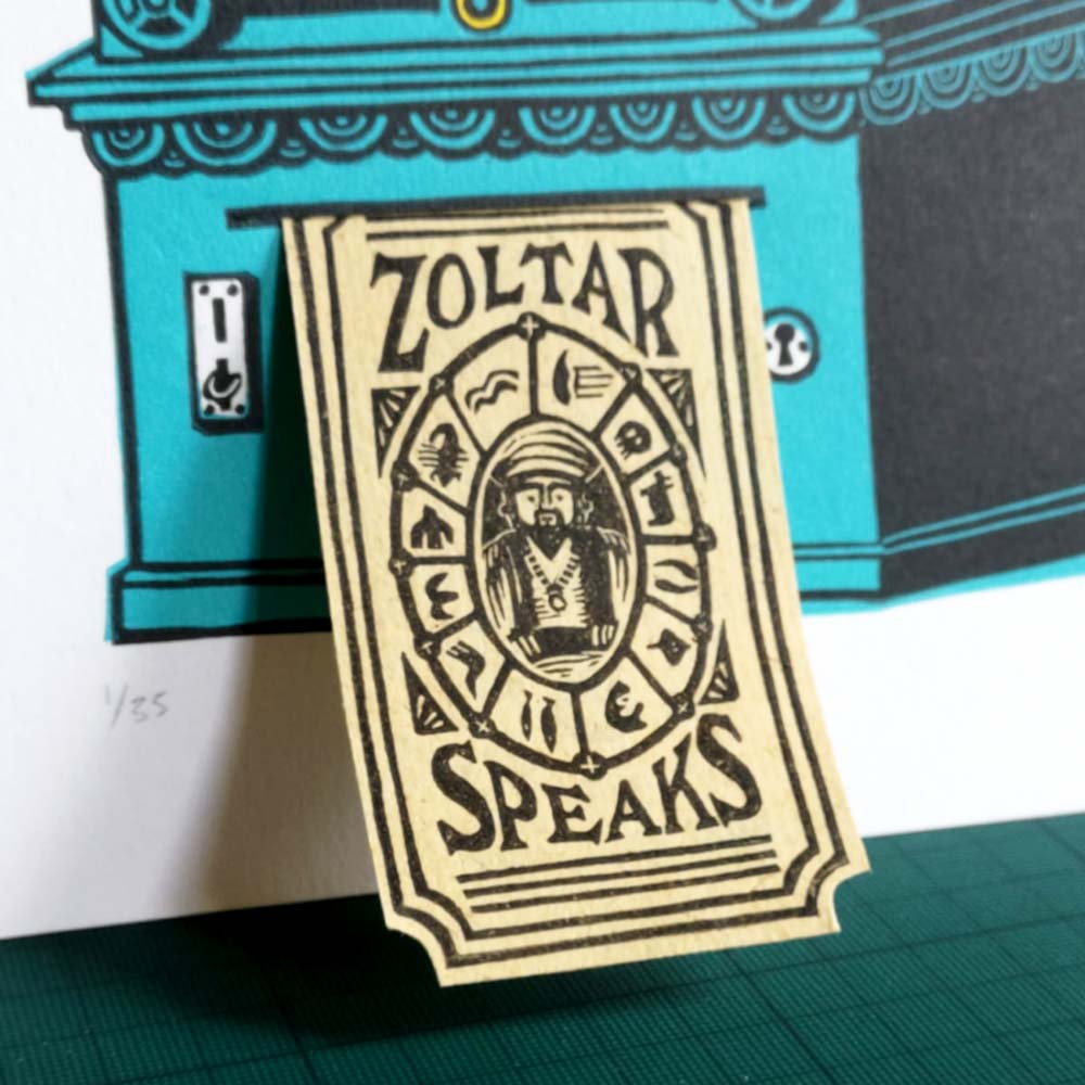 tigerlino - Piano Alligator linocut