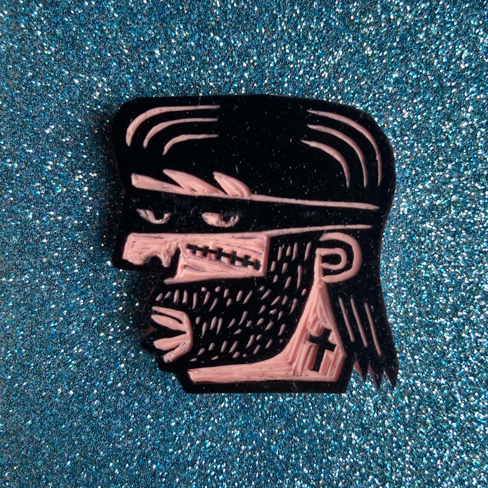 tigerlino - Piano Alligator linocut