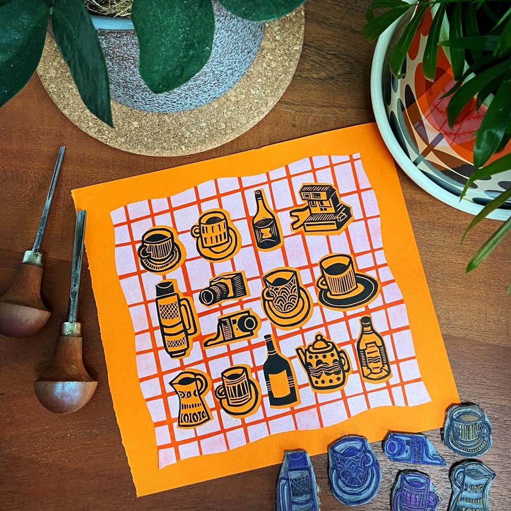 Brews and Views | Limited Edition Coloured Linocut Print - Image 5