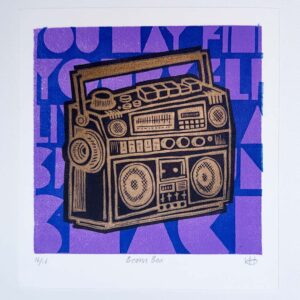 Boom Box | Limited Edition Multicolour Linocut Print