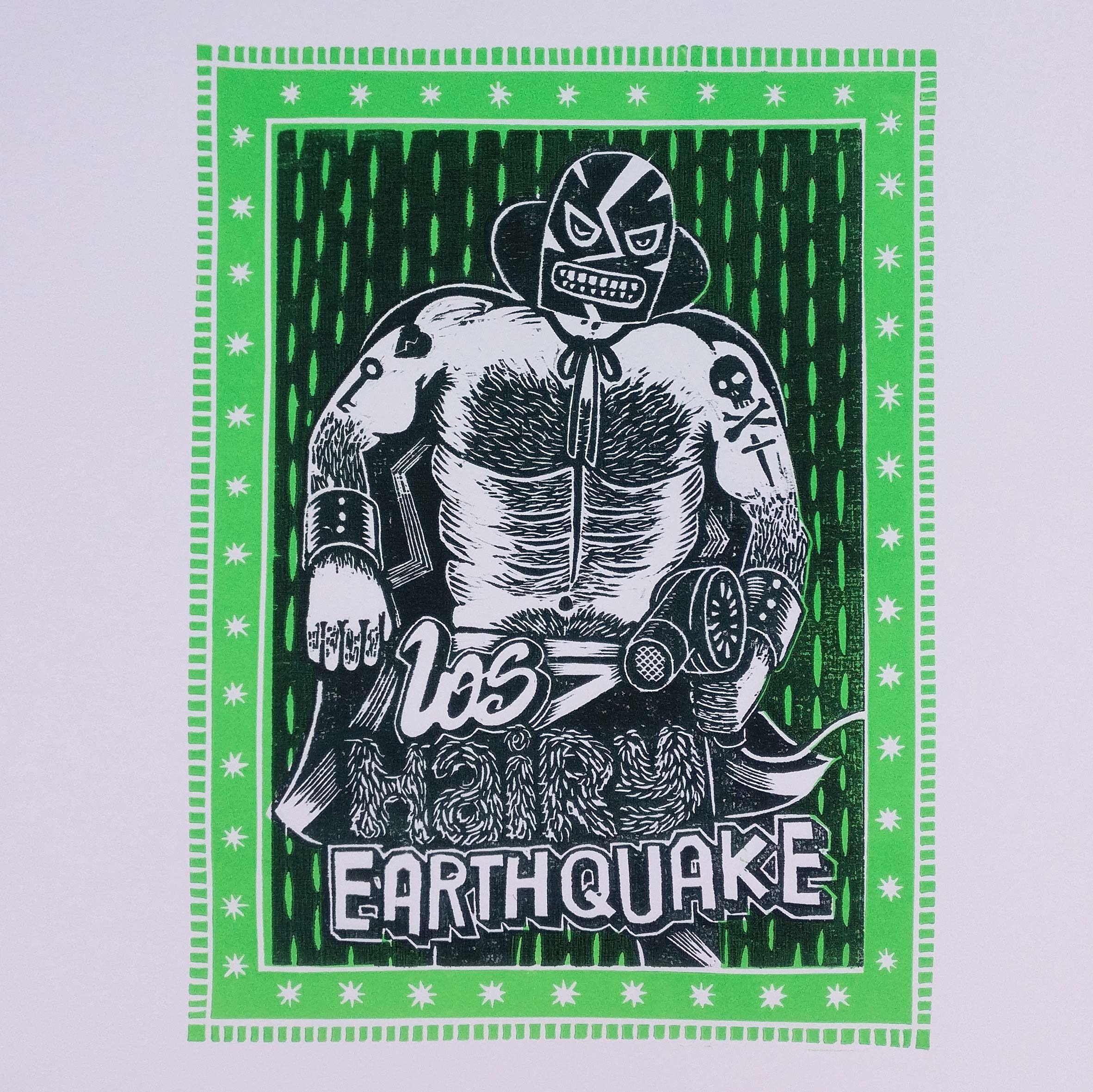 tigerlino - Piano Alligator linocut