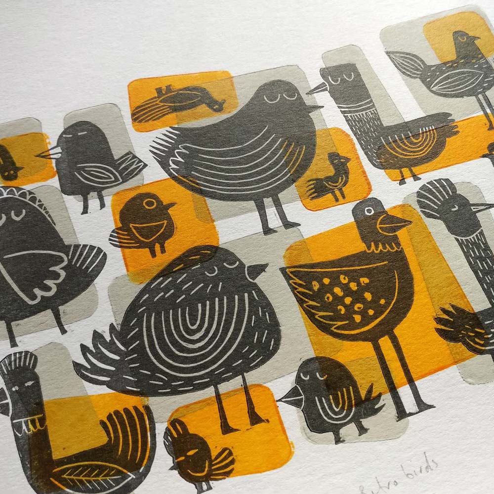 tigerlino - Piano Alligator linocut